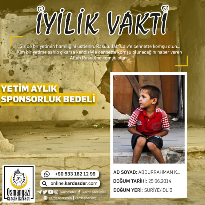 aylık yetim sponsorluğu yardımı